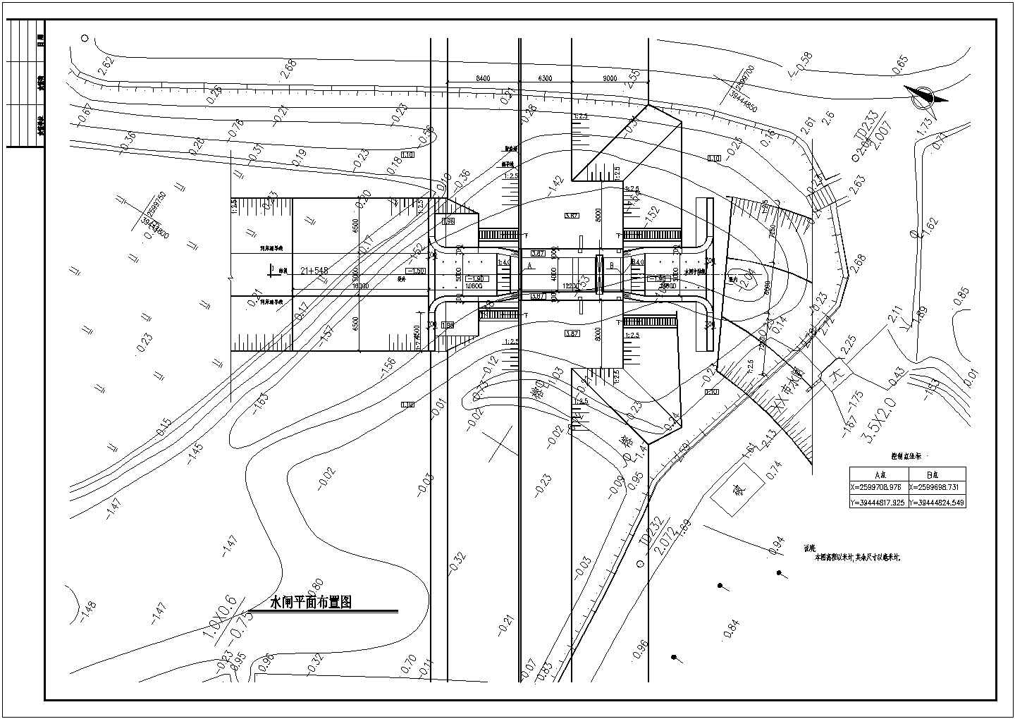 钢闸门施工图设计21张CAD（含楼梯启闭机室）