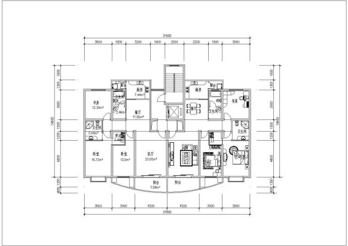 一地区住宅大中户型结构参考图纸_图1