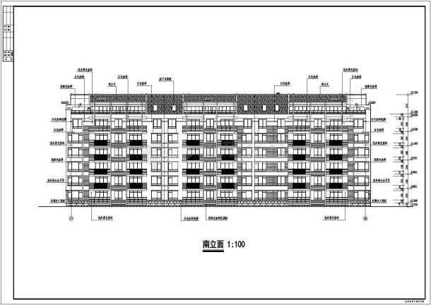 某地六层框架结构住宅楼建筑设计施工图-图一