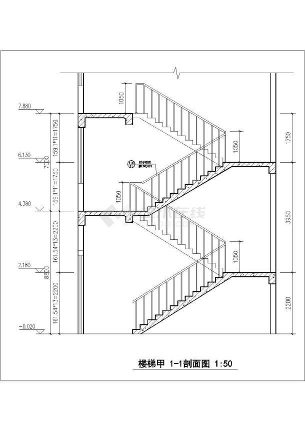 [日广]某三层沿街楼-楼梯大样图-图一