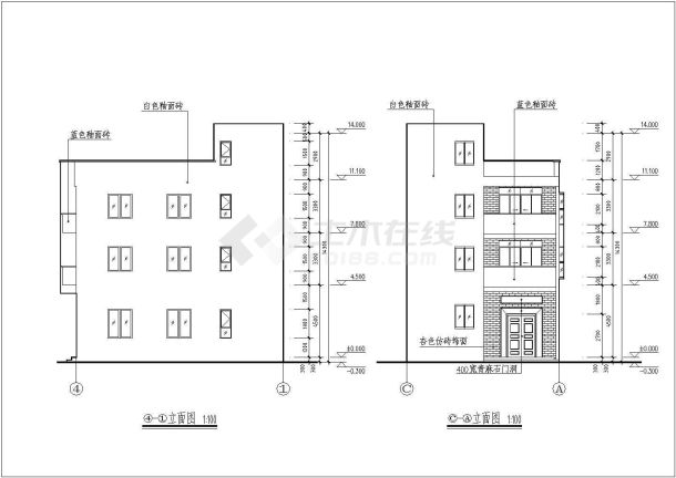 某地小型框架结构住宅套间建筑方案设计图-图二