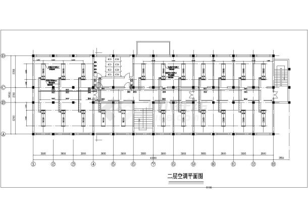 某二层综合楼空调平面cad图-图二