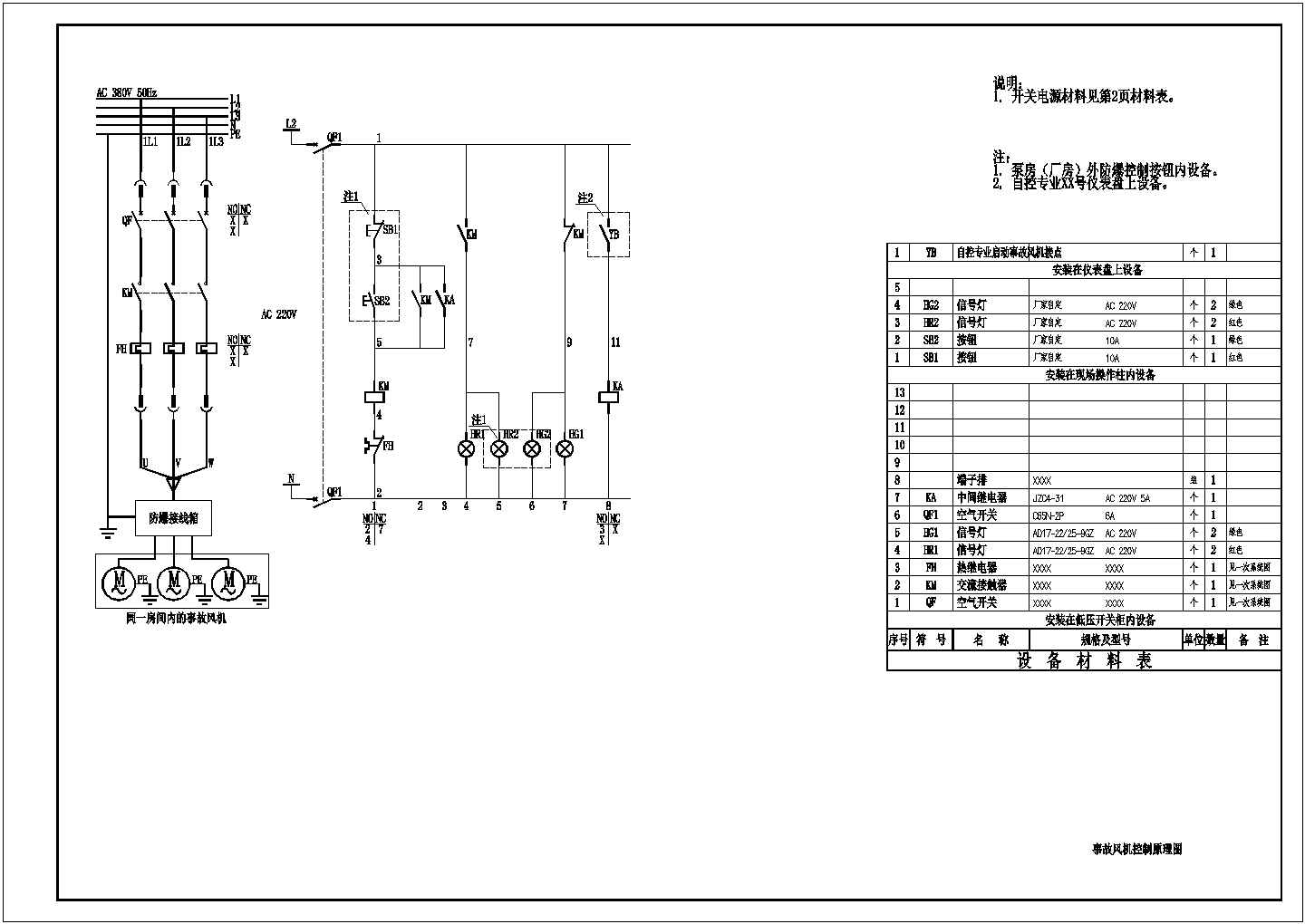 CAD版的几种常用电机控制原理图
