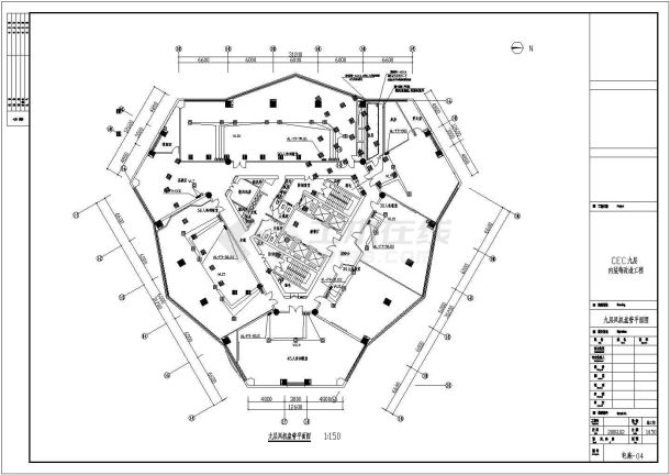 某CEC九层空调CAD平面布置参考图-图二