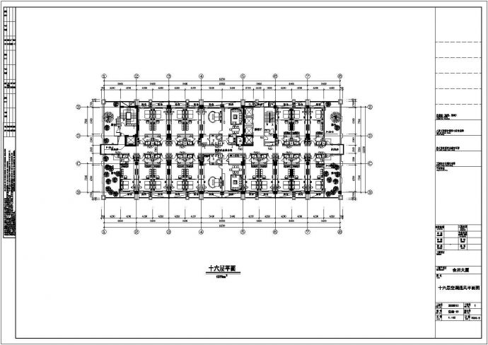 某会所大厦空调CAD基础平面布置参考图_图1