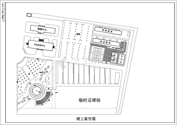 某厂区景观设计全套cad竣工图-图一