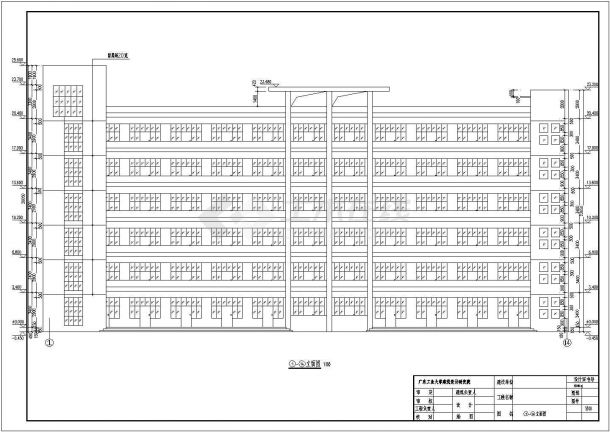 某地6层框架价格员工宿舍建筑设计施工图-图一