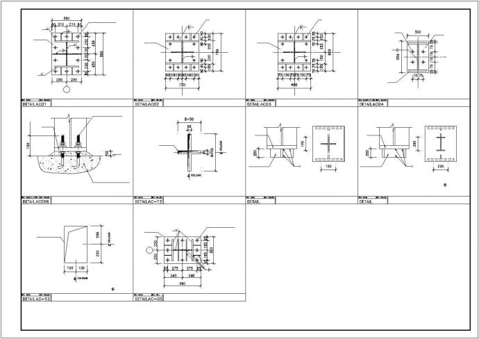 某结构标准节点构全套施工参考CAD详图_图1