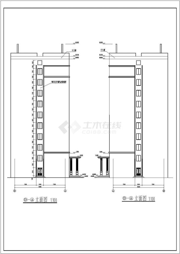 10层框架结构办公楼建筑设计施工图-图二