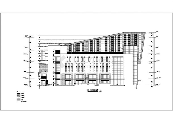某地三层框架结构体育馆建筑设计施工图纸-图二