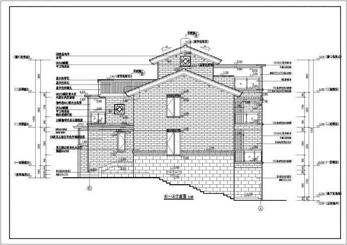 邓州湍河三层砖混结构别墅建筑设计施工图纸_图1