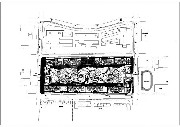 北京苹果小区道路铺装和照明系统图-图二