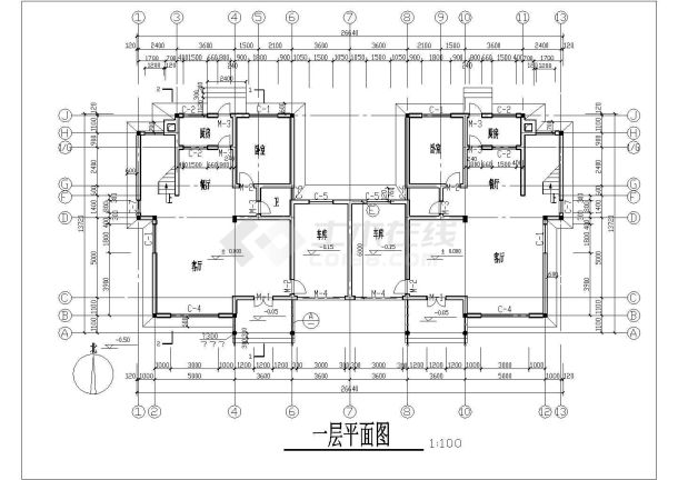 【湖南】三层农村坡屋顶住宅楼建筑施工图-图一