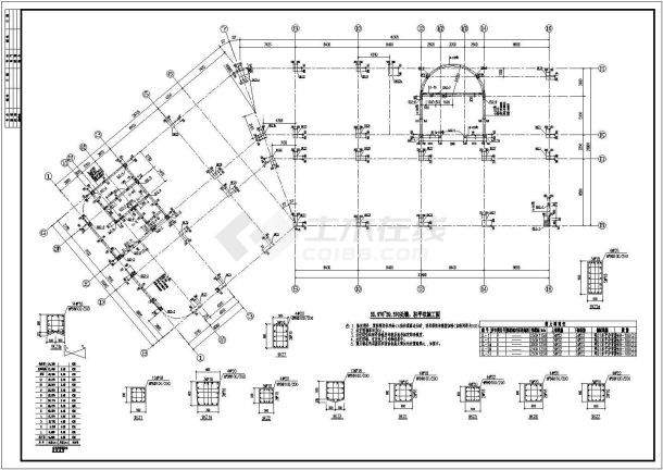 浙江十二层四星级酒店框架剪力墙结构施工图-图一
