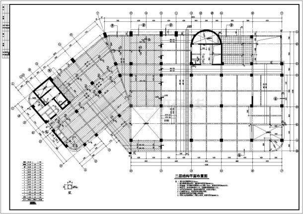 浙江十二层四星级酒店框架剪力墙结构施工图-图二