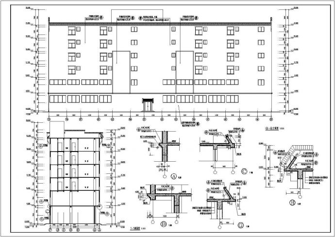 某地六层框架结构宾馆建筑施工图纸_图1