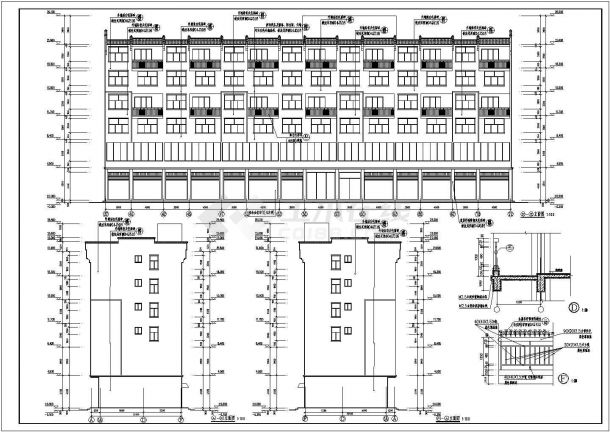 某地六层框架结构宾馆建筑施工图纸-图二