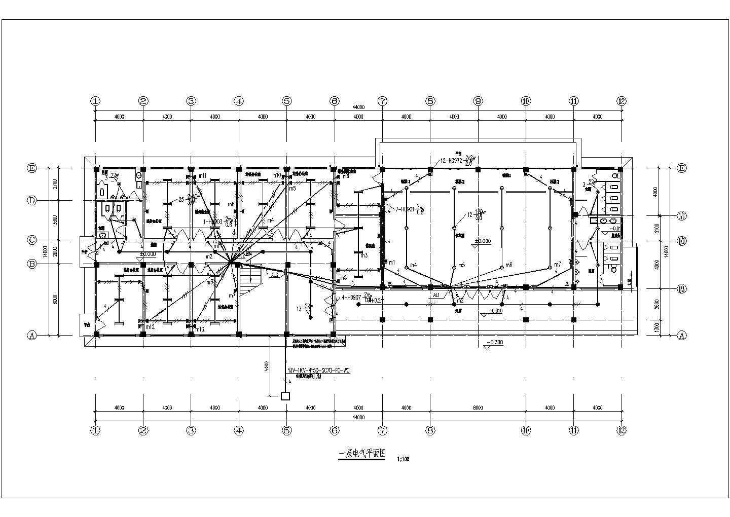 汽车站一层的候车室电气设计施工图