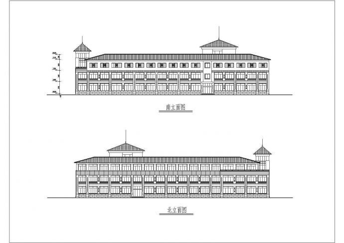 某地三层框架结构卫生院建筑设计方案图纸_图1
