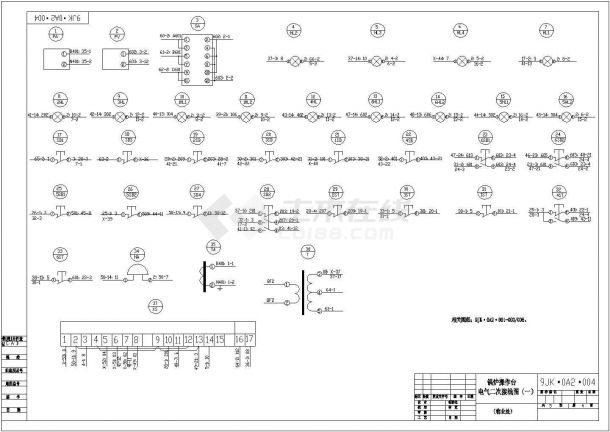 锅炉操作台电气原理及接线cad图-图二