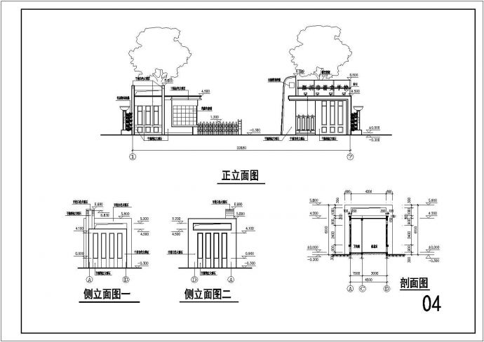 某地单层学校门卫房建筑结构方案图（含水电）_图1