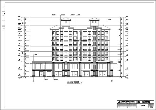8层底框结构商业住宅楼建筑施工图-图二