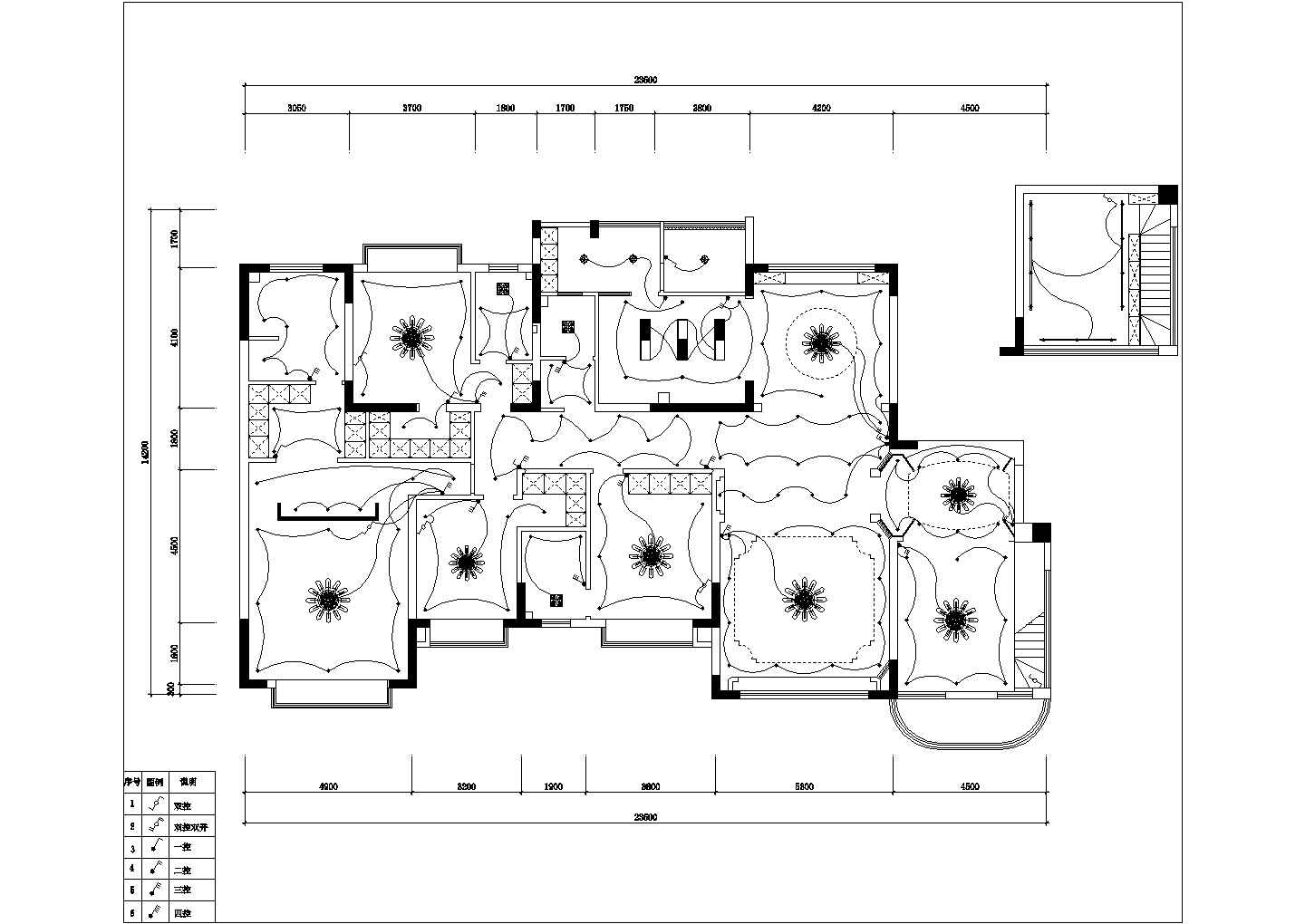 240平方美式大平层室内设计施工图全图