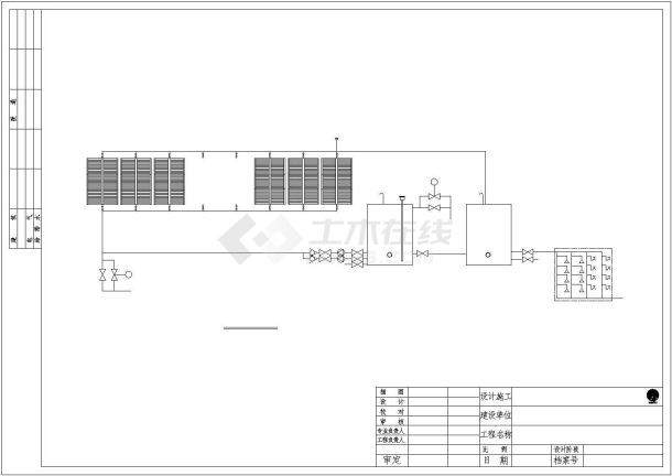 浙江某宾馆太阳能热水系统布置图及运行原理cad图-图二