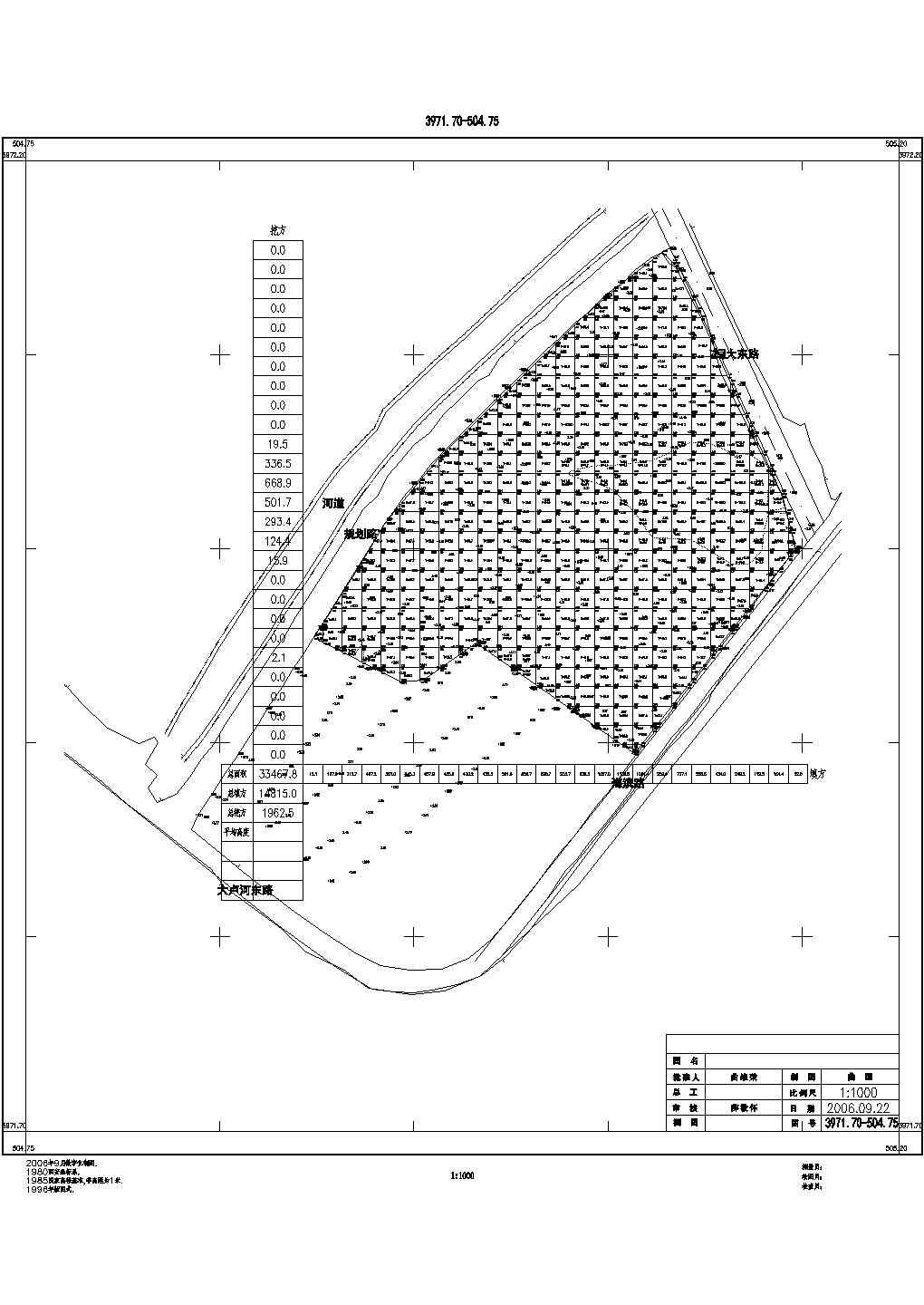 胶南市某河岸岸熟土土方回填计算图全套