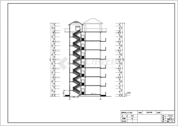 小区单元住宅楼设计CAD布置图-图二