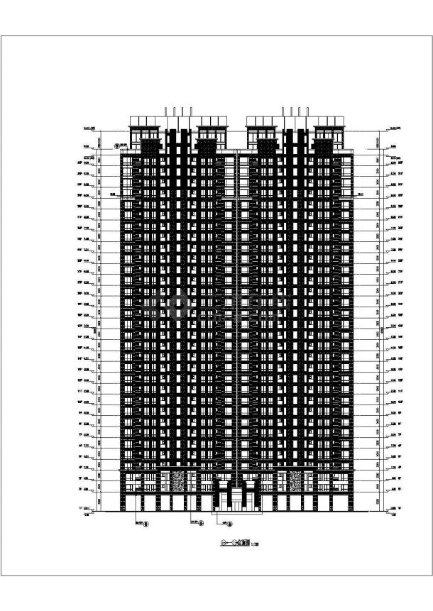 某地32层框架剪力墙结构住宅楼建筑扩初图-图二