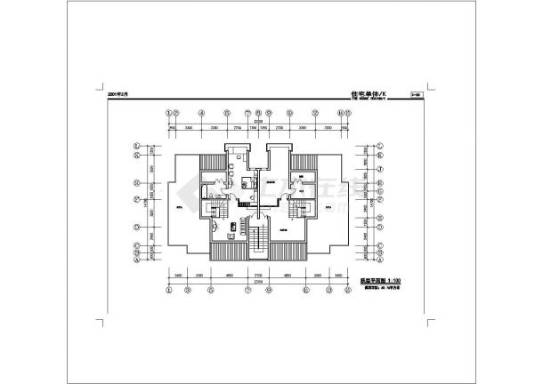 [方案]板式多层一梯二户四室二厅三卫有跃层户型图(152/152)-图二