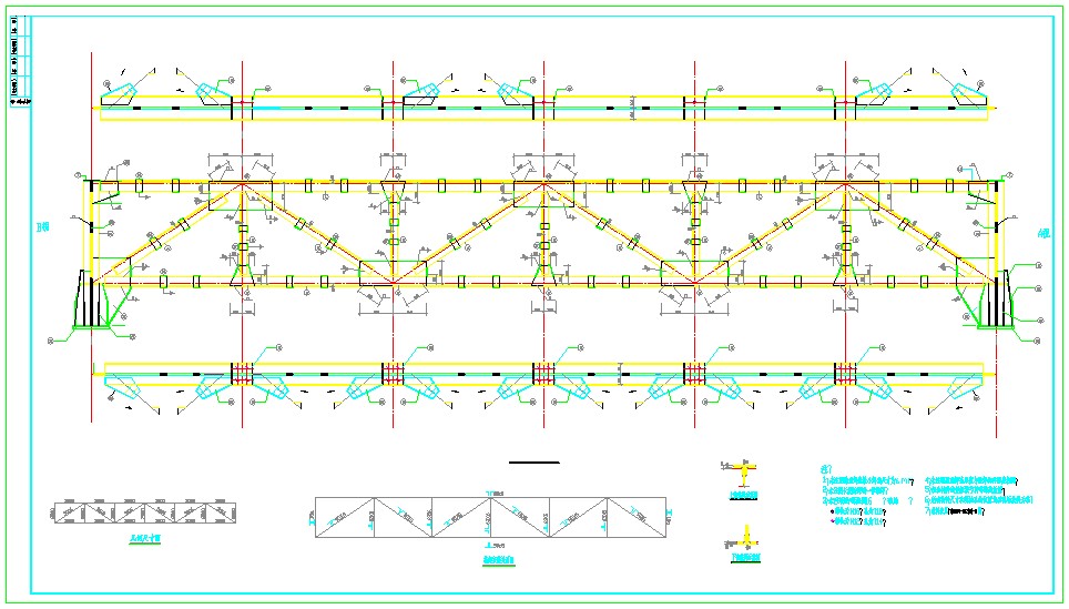 皮带机钢结构栈桥-89米钢衍架施工图