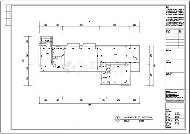 地中海田园风格两室两厅住宅装修施工CAD图纸-图二
