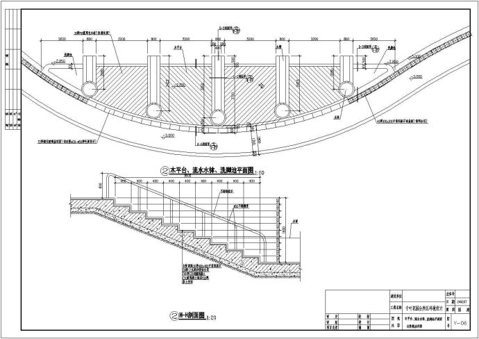 园林景观之现代风格景亭、花架、水钵、台阶设计施工图_图1