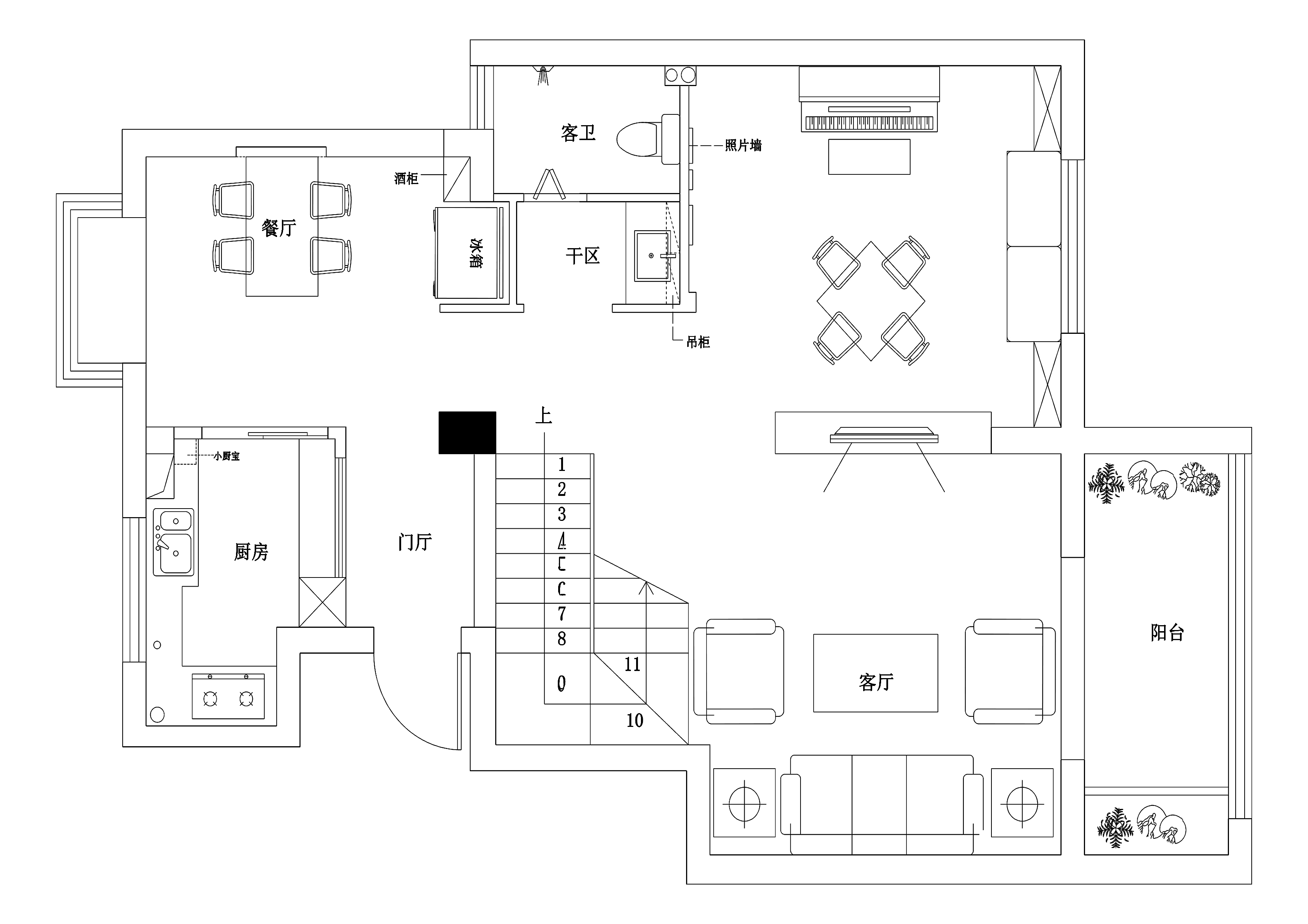 地中海田园风格两层别墅装修室内装修设计施工CAD图纸