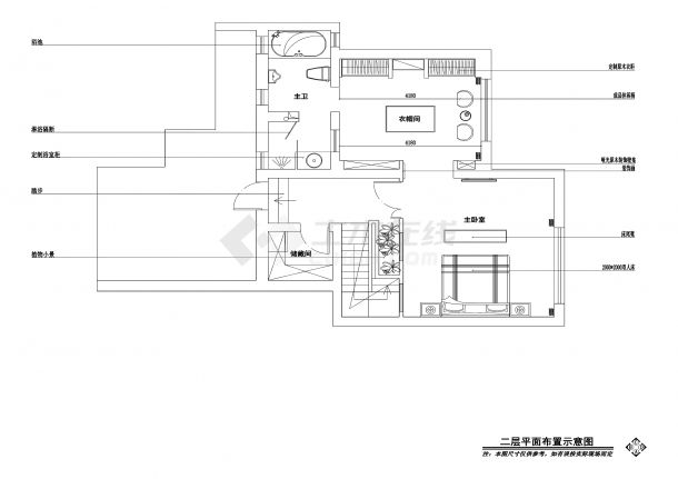 希腊爱情海风格两层别墅室内装修施工CAD图纸-图二