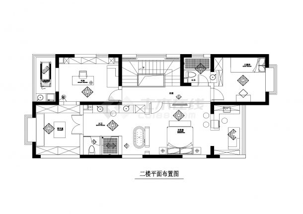 【山西】阳泉现代风格200平米跃层公寓家居装修CAD图-图二