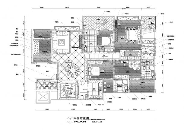 【深圳】南山区君汇新天四室两厅雅居装饰装修施工CAD图纸-图一
