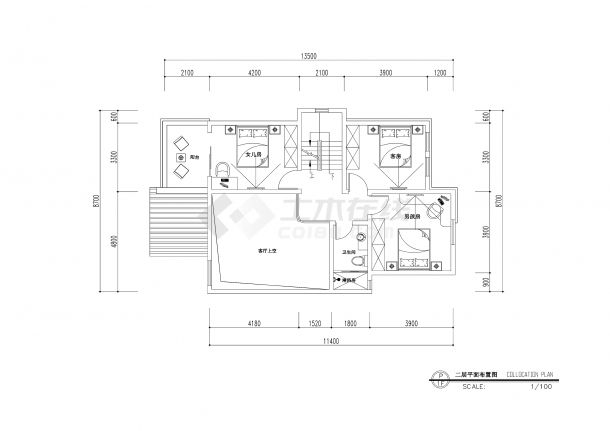 欧式罗曼时光三层别墅装修设计施工CAD图纸-图二