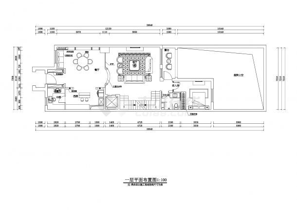 【北京】远洋傲北三层花园别墅装修设计施工CAD图纸（地下室）-图一