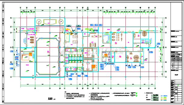 【山西】太原东山国际会所三层建筑设计施工CAD图纸-图一