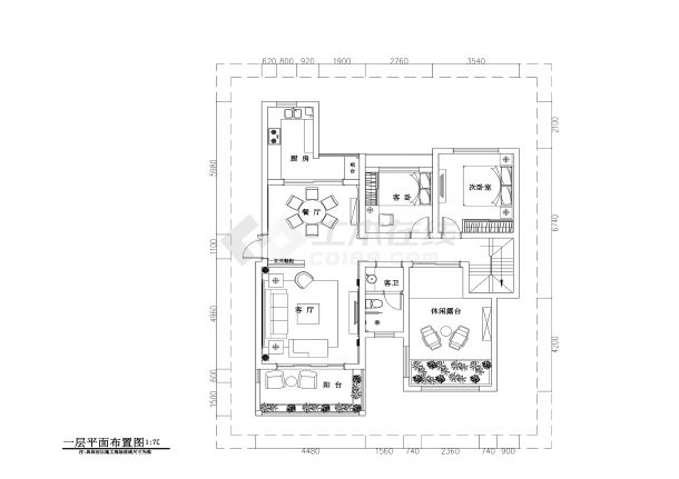 新古典风格两层别墅装修施工CAD图纸-图一