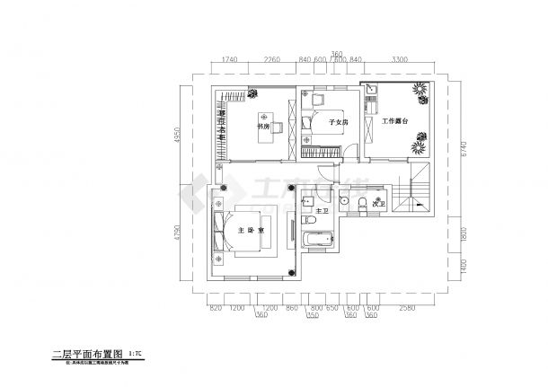 新古典风格两层别墅装修施工CAD图纸-图二
