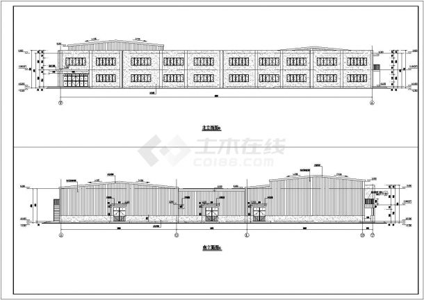某地两层框架结构工业厂房建筑设计施工图-图一