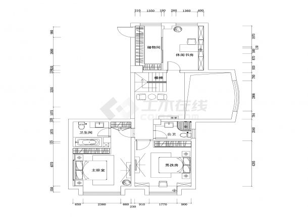 【沧州】沧州欧式风格两层复式别墅装修施工CAD图纸-图二