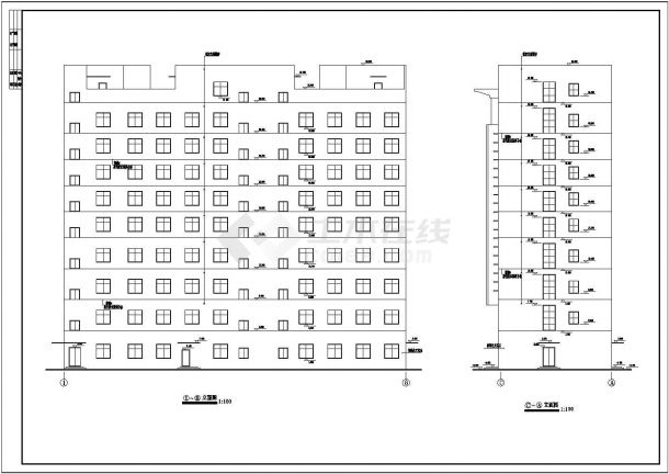 某公司9层框架结构办公楼建筑设计施工图-图一
