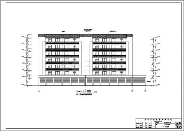 威远县某7层底框商住楼建筑设计方案图-图一