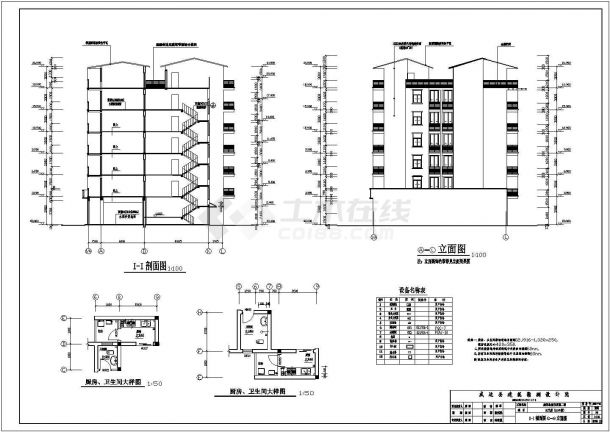 威远县某7层底框商住楼建筑设计方案图-图二