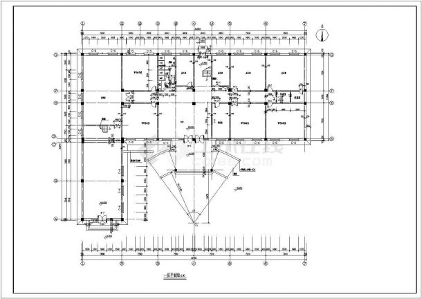 某地五层办公楼建筑结构设计施工图-图一